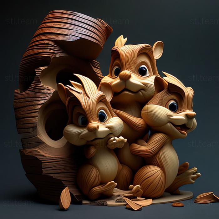 3D model st Fidgety chipmunks from Chip and Dale rush to the rescueRELIE (STL)